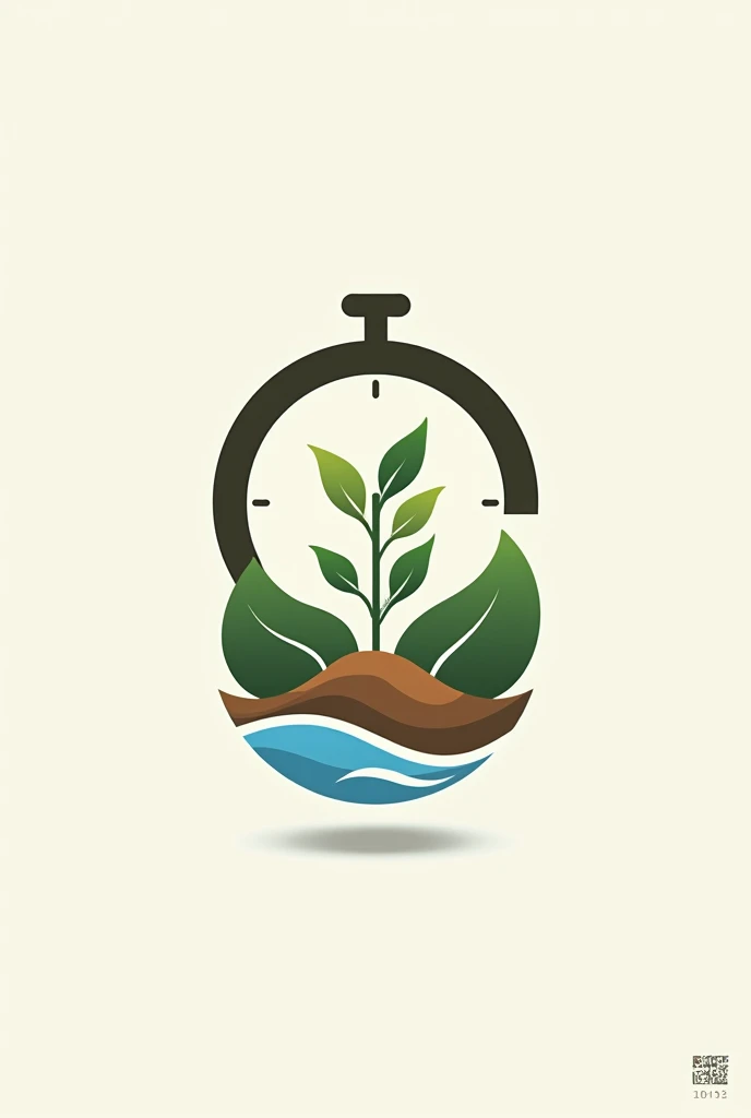 I need a logo that consist of plant soil water inside a watch
