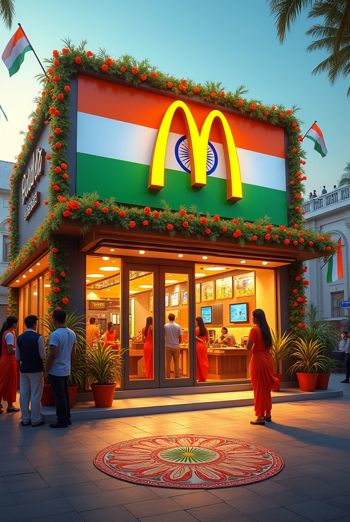 India independence day McDonalds decorated 
