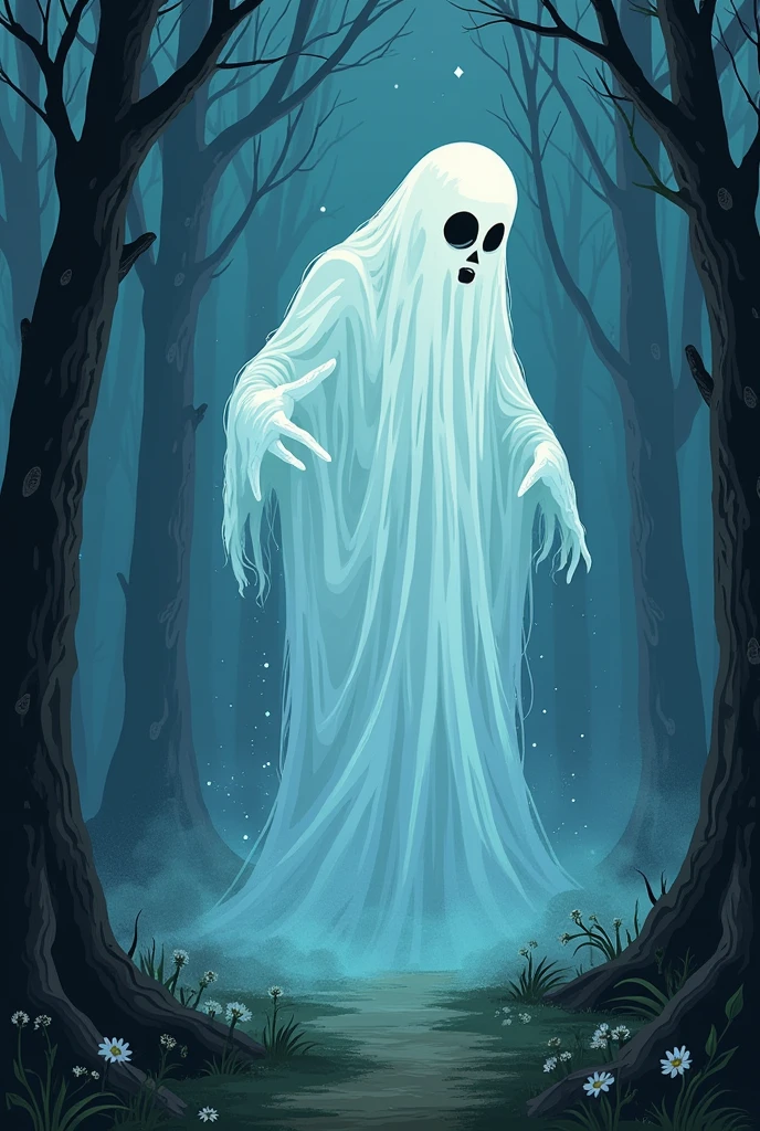 Illustration of a ghost on all fours 