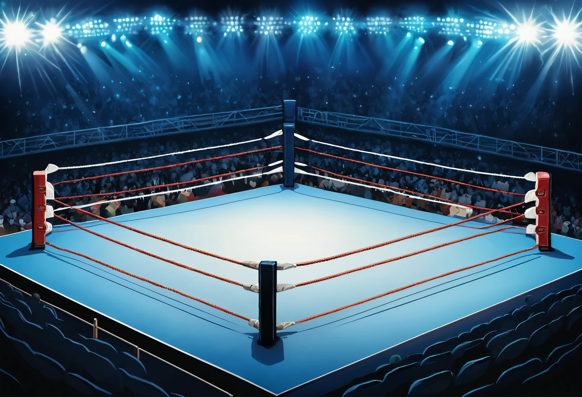 (masterpiece,best quality:1.3),(ultra-detailed,high resolution:1.2),(illustration),((an extremely delicate and beautiful)),(detailed background), ((background only)), ((((in wrestling ring)))),