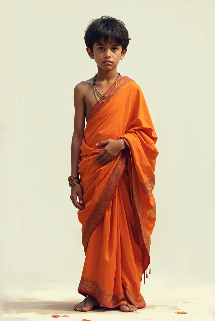 Boy in saree