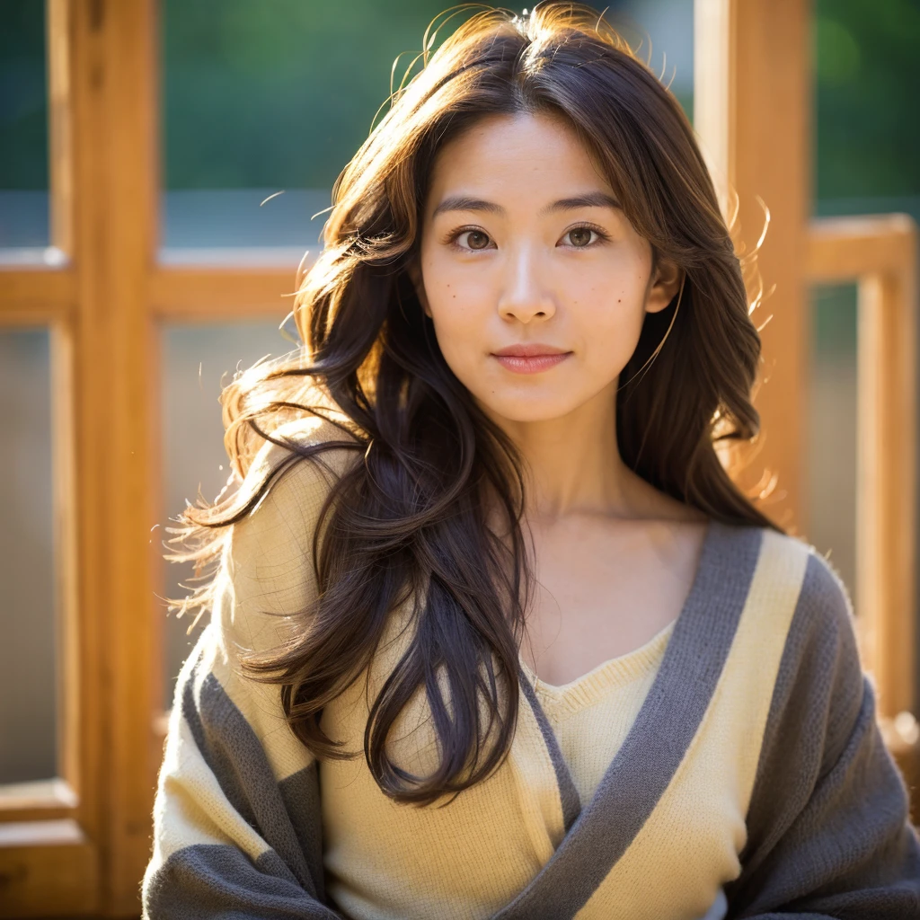 Beautiful mature woman with beautiful wavy long hair, yukata, Ultra-high resolution,(Realistic:1.4), ((Highest quality)), ((masterpiece)), (be familiar with),