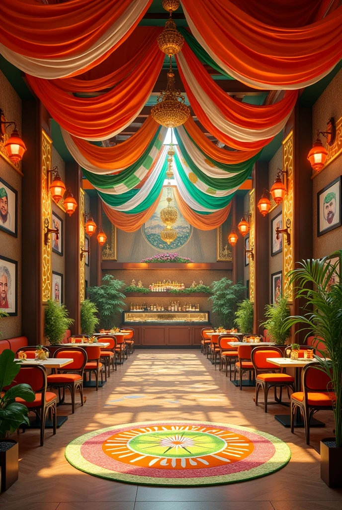 India independence day McDonalds lobby decorated with more details more photos