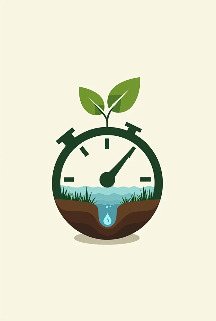 I need a logo that consist of plant soil water inside a watch