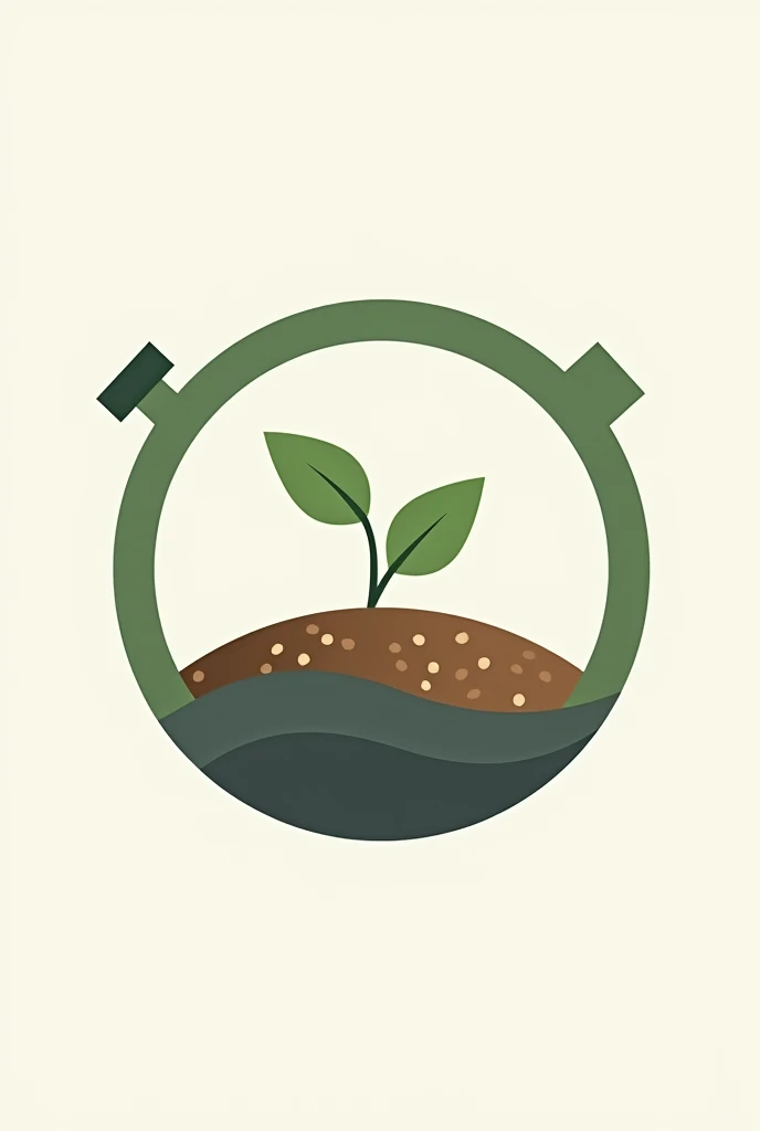 I need a logo that consist of plant soil water inside a watch