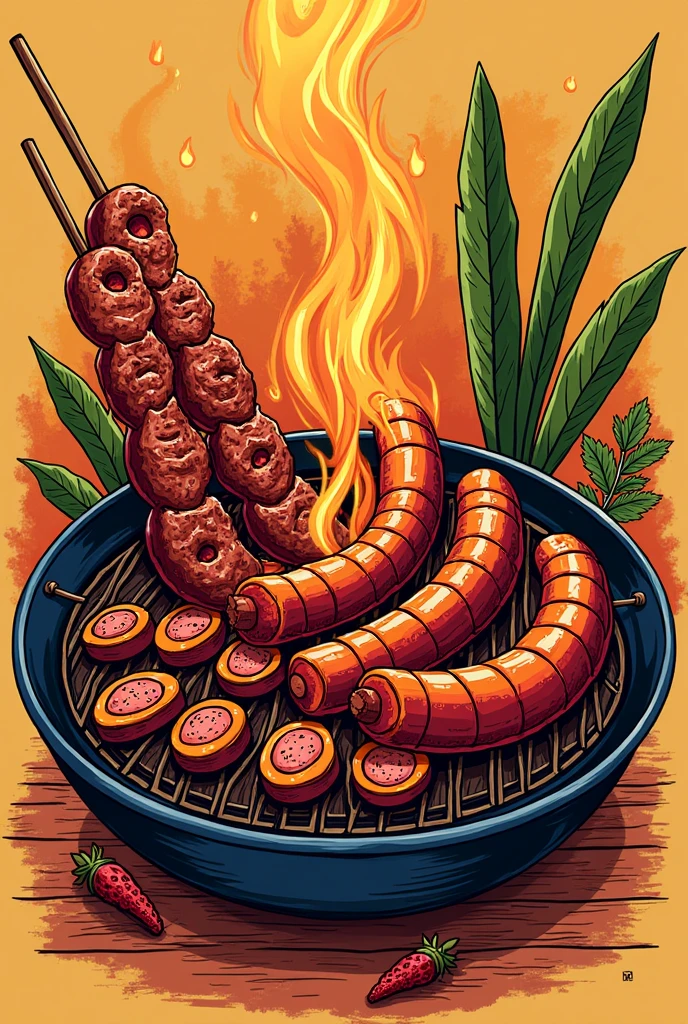 Print for T-shirt written "I Love Churrasco"