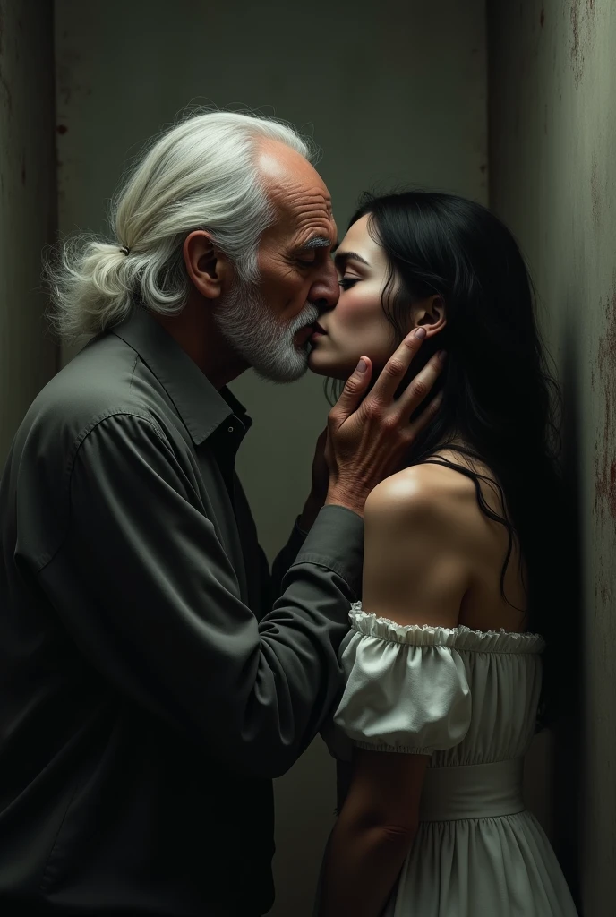 Old man kiss young girl