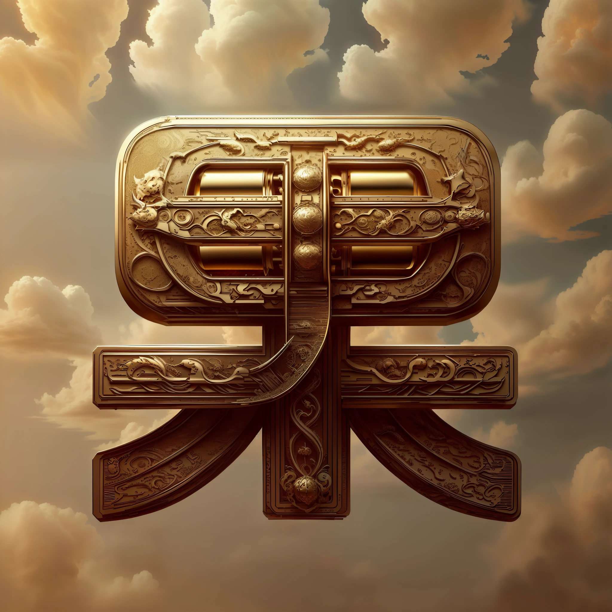 Simple background，masterpiece，best quality，Very detailed，microphone，Gold carved pattern，Chinese floral patterns，totem，Chinese dragon，Phoenix，landscape，Auspicious Clouds，Koi，Lotus，ruby