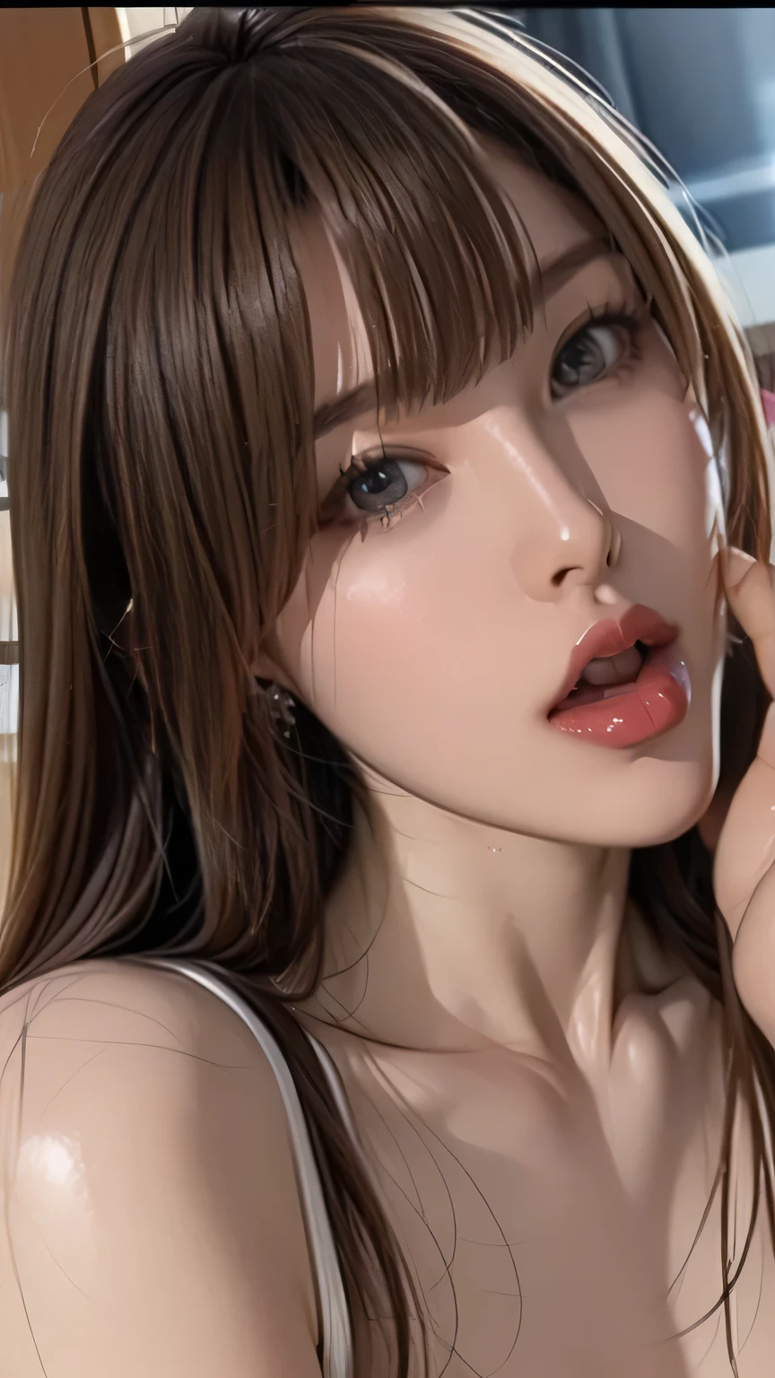 nsfw, {best quality}, {very aesthetic}, {ultra-detailed}, {best illustration}, nsfw, jitome, wet eyes, upturned eyes, lips, open mouth, ((tongue out)), chin up, cupping one hand, ((cum in mouth)), ((cum on palm))