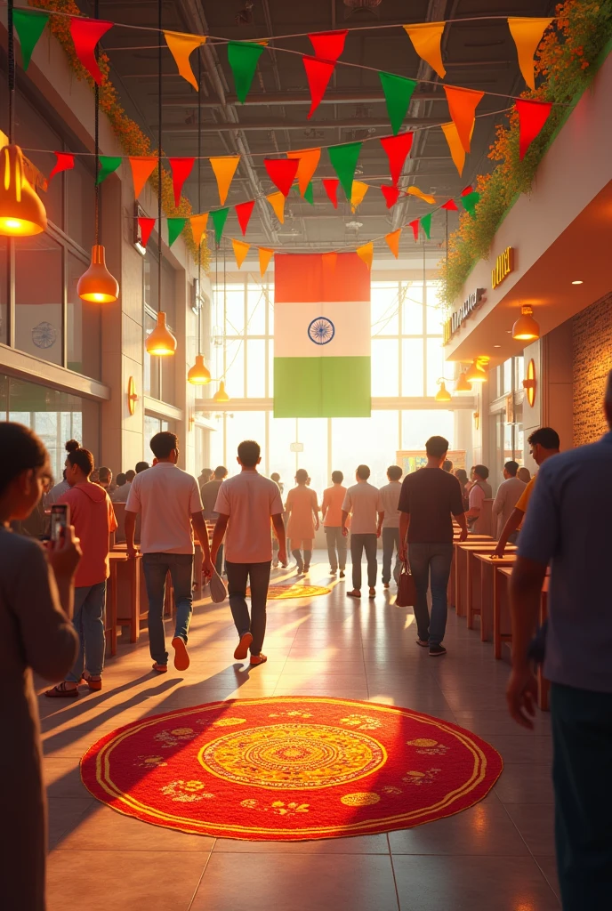 India independence day McDonalds lobby area
simple decorated with more details