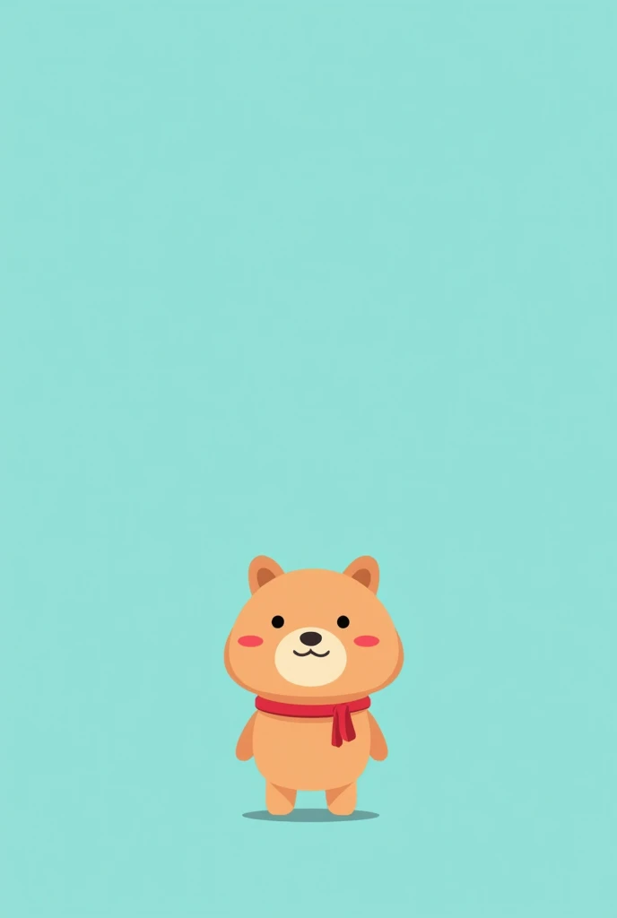 (Most of the background is solid color.),Simple little cute cartoon character picture below