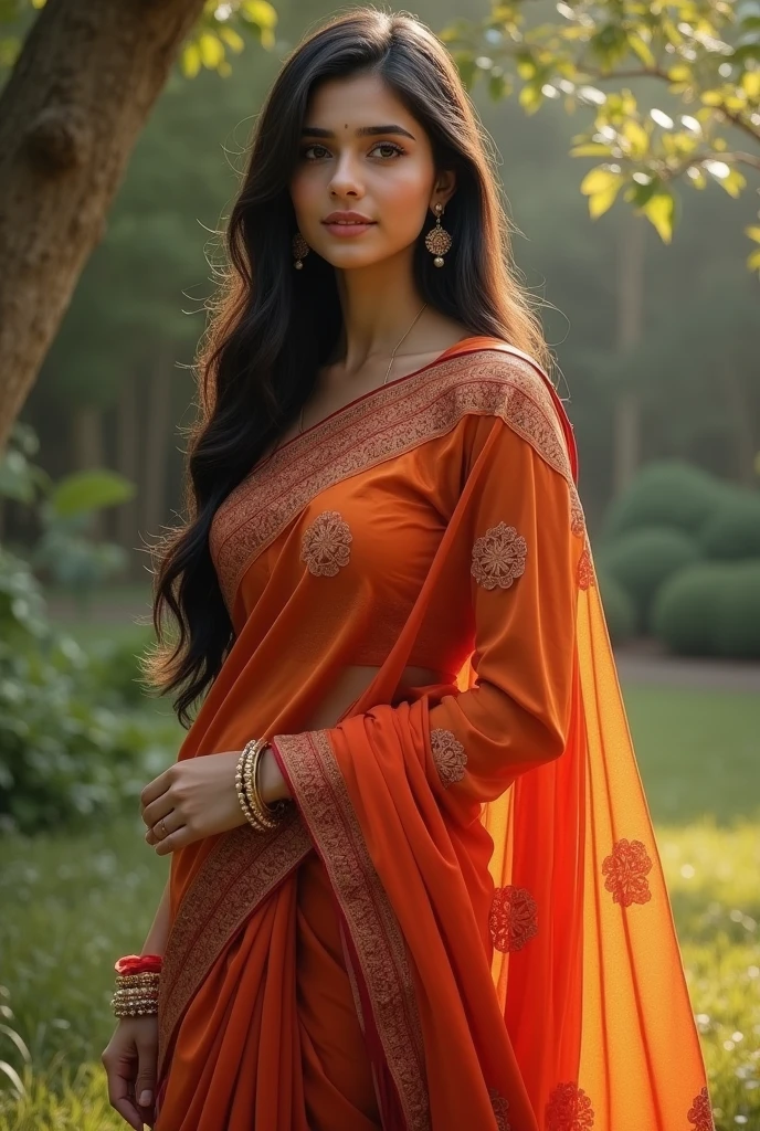 Beautiful girl,wear sareee