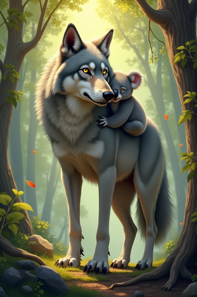 wolf and koala