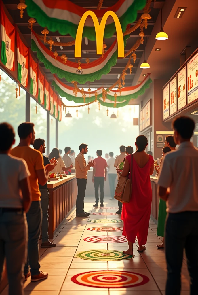 India independence day McDonalds order collection area
simple decorated with more details