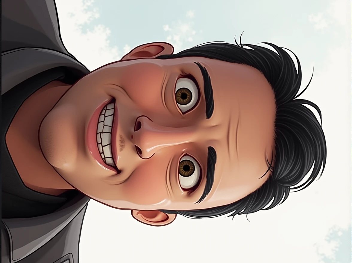 create a disney pixar character of a man walking on a village road