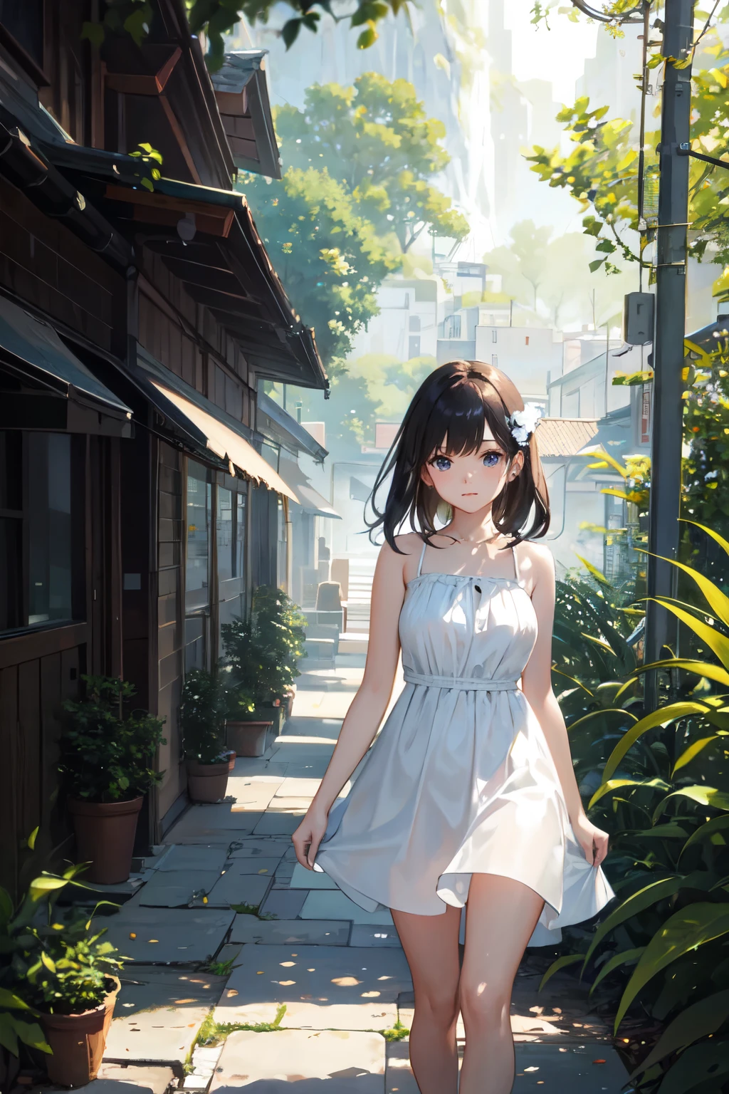 (masterpiece), Highest quality, Detailed Background, Cinema Lighting, nature, Break 1 Girl, alone, cute, dress, View your viewers,