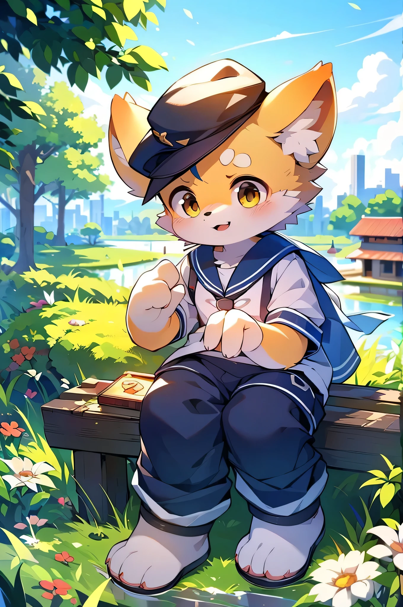 超High resolution,Awards,Highest quality,super high quality, Very detailed,High resolution,4K,animeのかわいいアートスタイル,Rice field scenery,anime,alone,single,male,dog,Yellow Face,retina,Accurate,masterpiece,Eye-level shot,Sailor suit,,Anatomically correct,(expensive),expensive,Cute Face,City,Awards,Prevention of birth defects,