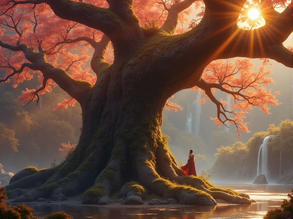 Expand imagem with paisagem like tree and realistic limiance by Sun