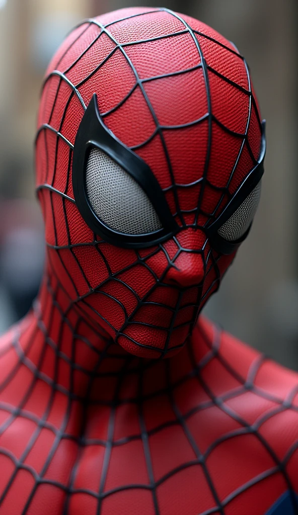 Spider-Man's head tilted