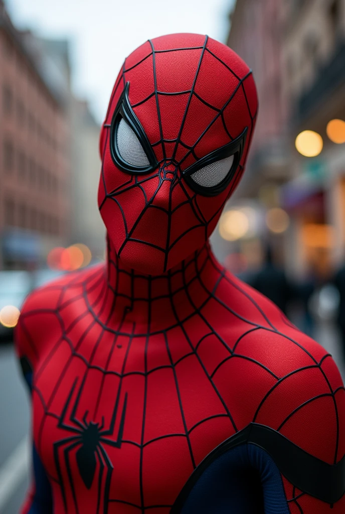 SpiderMan cocked his head