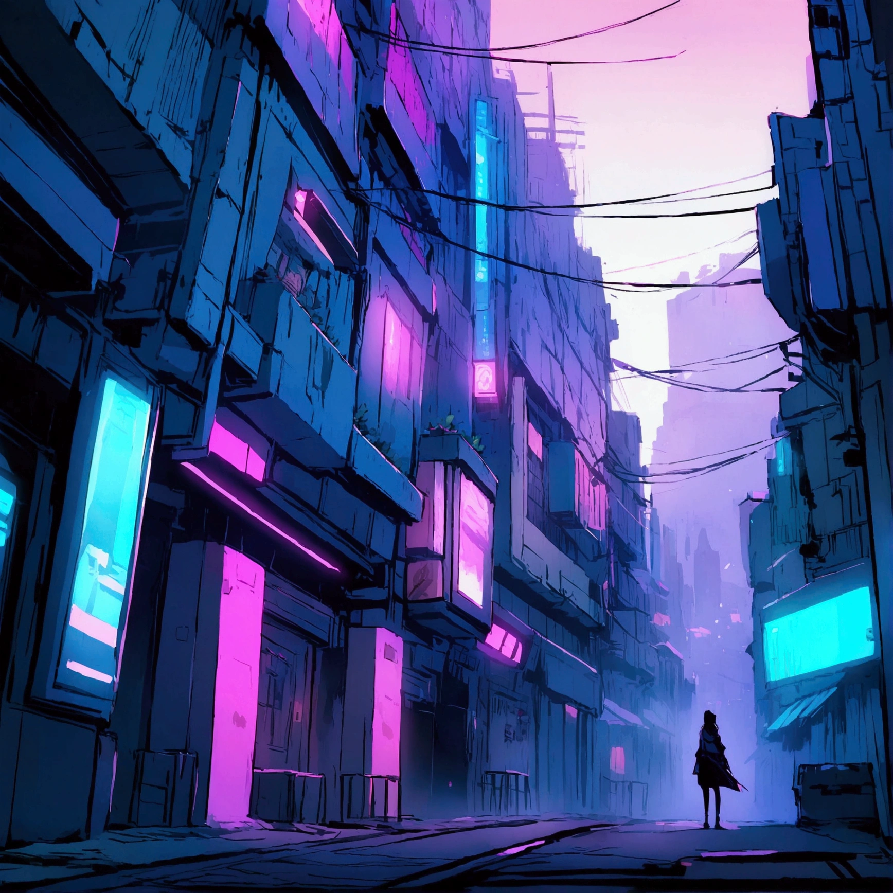 Great Wall,In a cyberpunk city