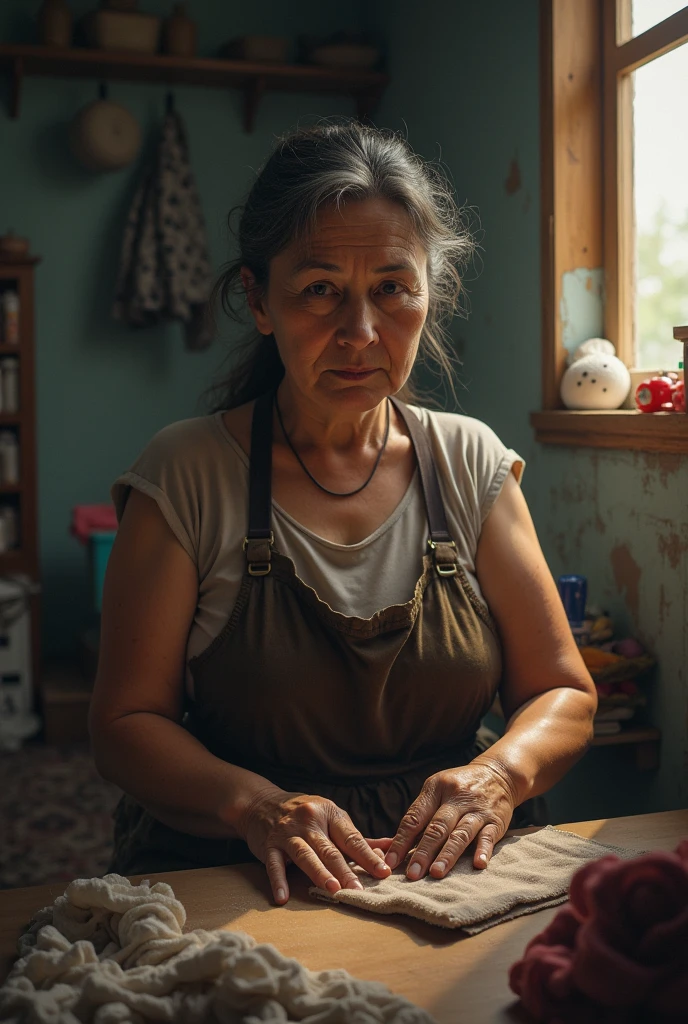 Create a mother working so hard