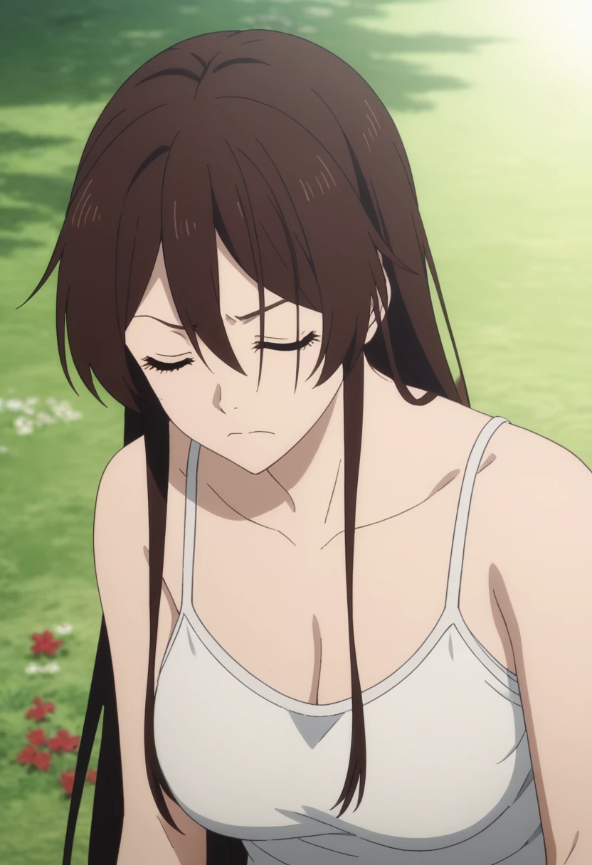 score_9, score_8_upper, score_7_upper, sauce_アニメ, ambient light, sunlight  , (1 tall girl ), 
Sagiri Yamada Asaemon, Sagiriyamada Asaemon, Long Hair, brown Hair,, closed eyes, wince,frown,
show off breast ,white camisole,  In the same way,    ((lying on her stomach, on stomach, from behind,:1.5)), lesbian,  in lake,                                                                       
((rape)) , , nsfw ,  shackles , , wet body, (steam), , yuri, 
in beautiful realistic lake, ~ Side, blush,  ,(pussy juice),  love juice,Peeing, saliva,
alone, Dutch Angle, View your viewers, Cowboy Shot, detailed sex, nipples ,detailed back,, [large breast],