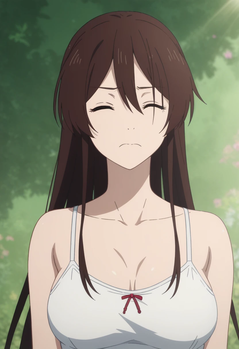 score_9, score_8_upper, score_7_upper, sauce_アニメ, ambient light, sunlight  , (1 tall girl ), 
Sagiri Yamada Asaemon, Sagiriyamada Asaemon, Long Hair, brown Hair,, closed eyes, wince,frown,
show off breast ,white camisole,  In the same way,    ((lying on her stomach, on stomach, from behind,:1.5)), lesbian,  in lake,                                                                       
((rape)) , , nsfw ,  shackles , , wet body, (steam), , yuri, 
in beautiful realistic lake, ~ Side, blush,  ,(pussy juice),  love juice,Peeing, saliva,
alone, Dutch Angle, View your viewers, Cowboy Shot, detailed sex, nipples ,detailed back,, [large breast],