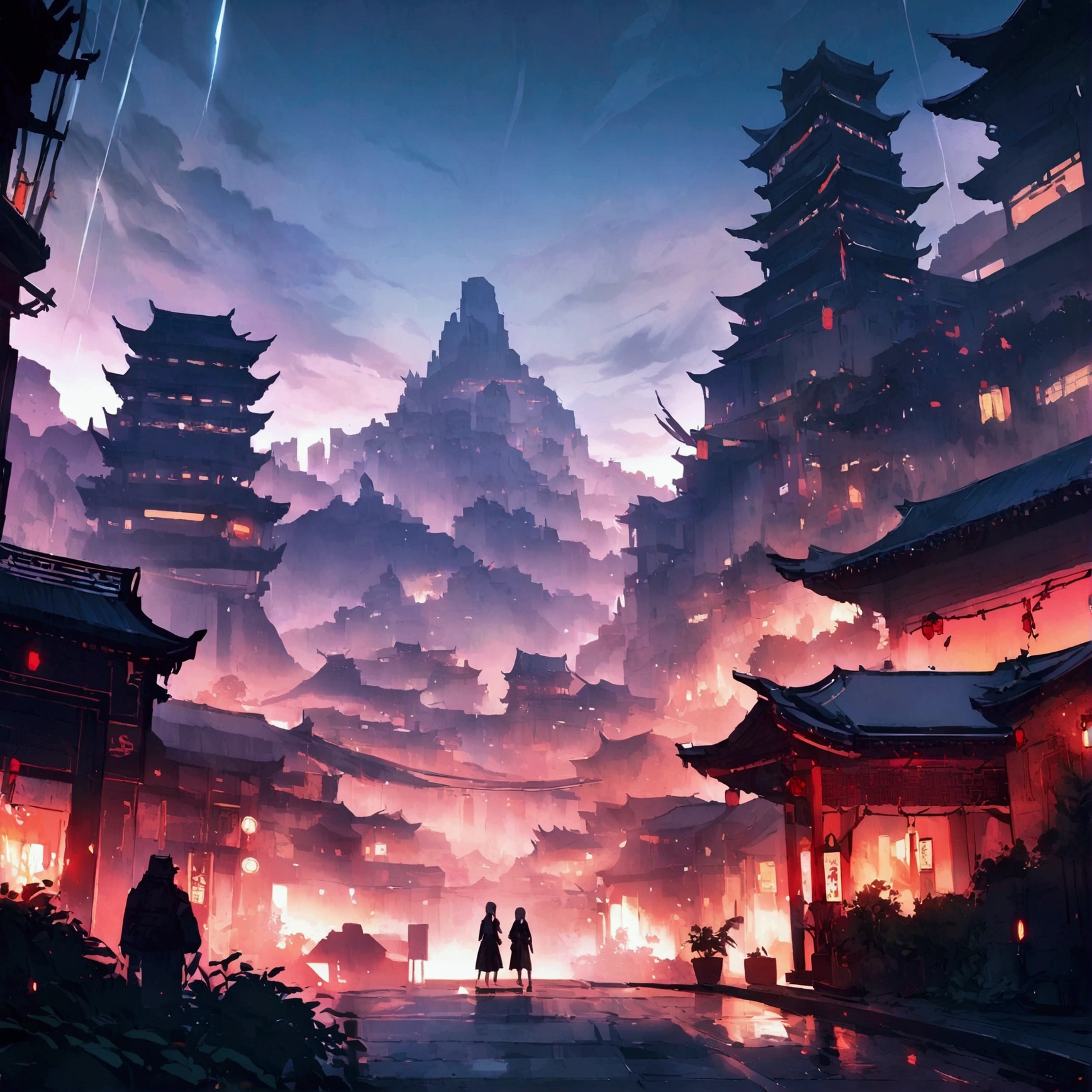 Great Wall of China,In a cyberpunk city