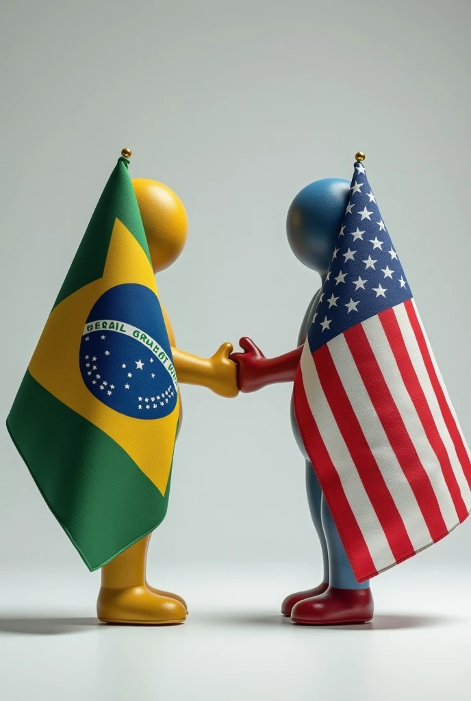  I would like the Brazilian flag and the US flag holding hands 
