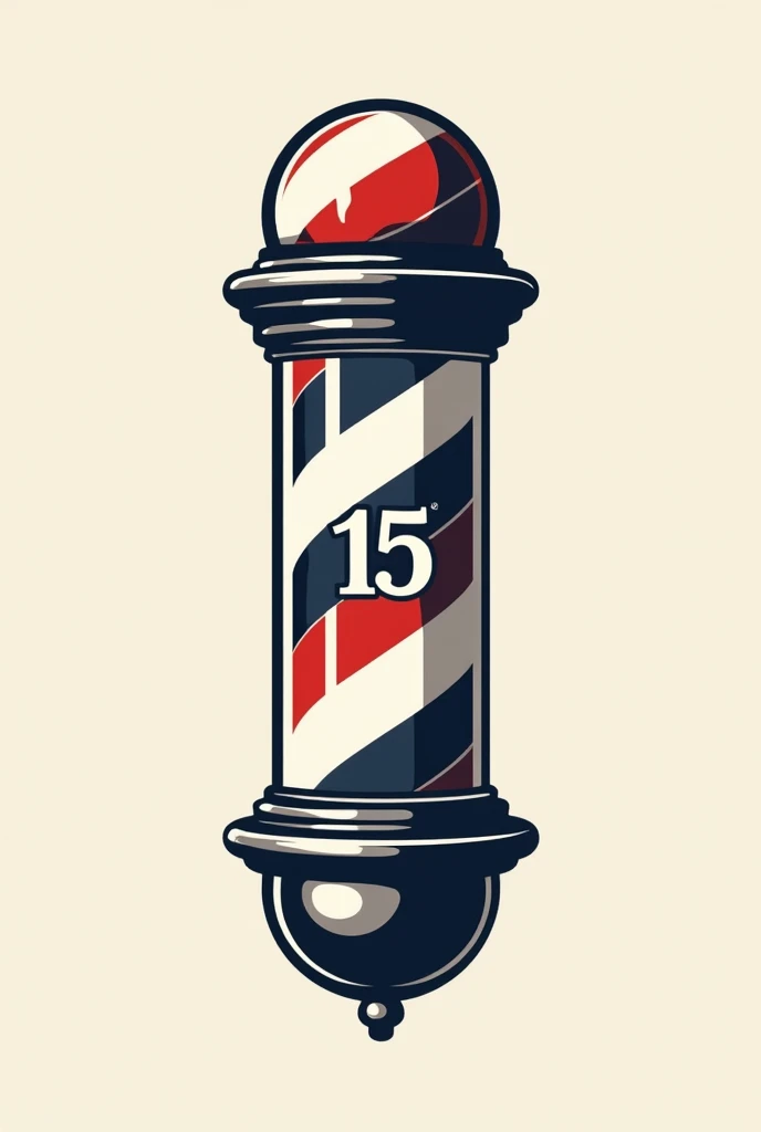 Create a barbershop logo with the number 15 included