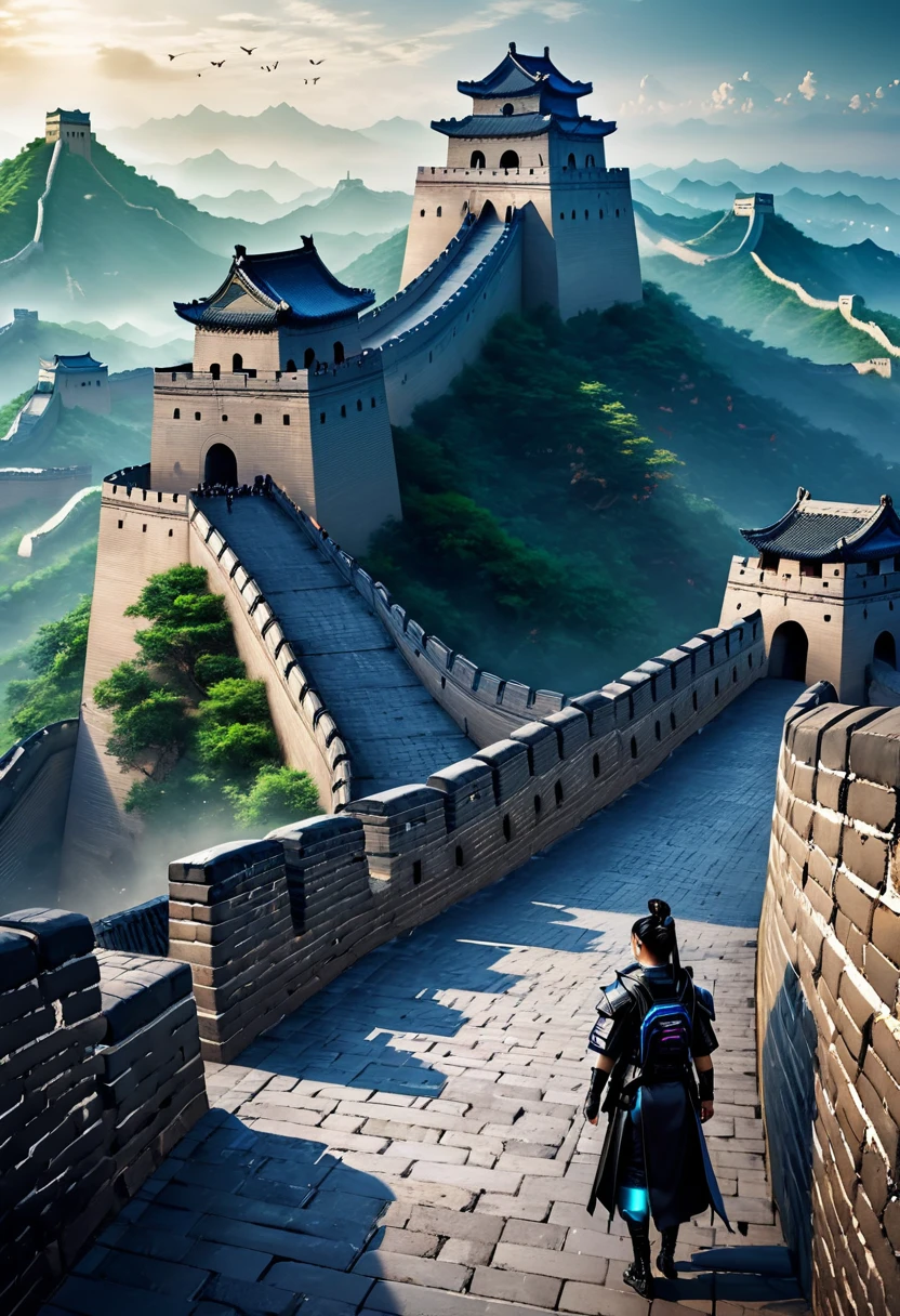 Great Wall of China,In a cyberpunk city