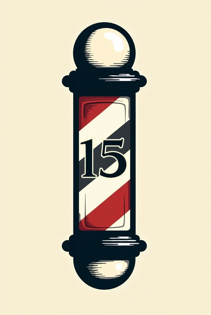 Create a barbershop logo with the number 15 included