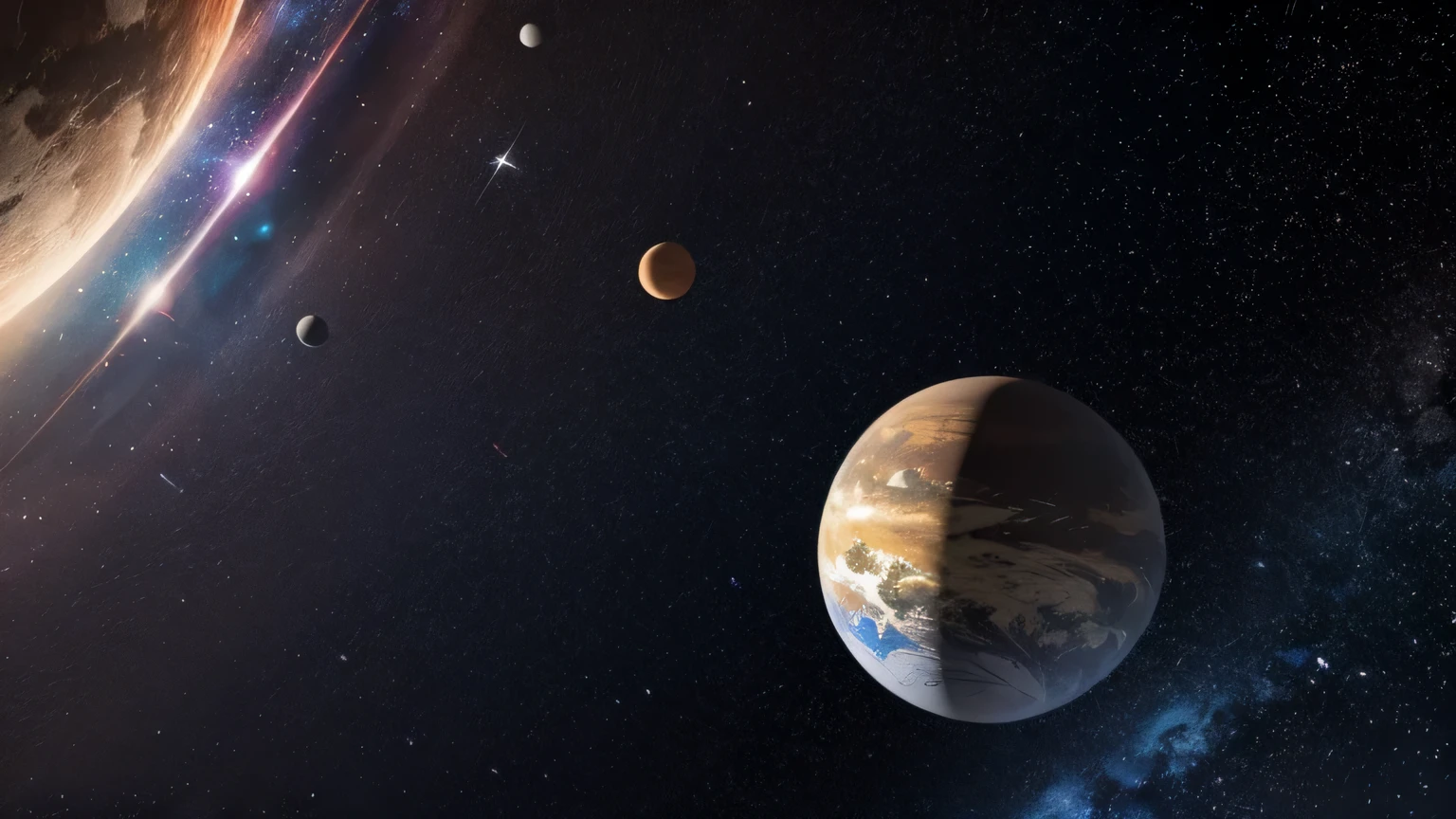 stars background with planets