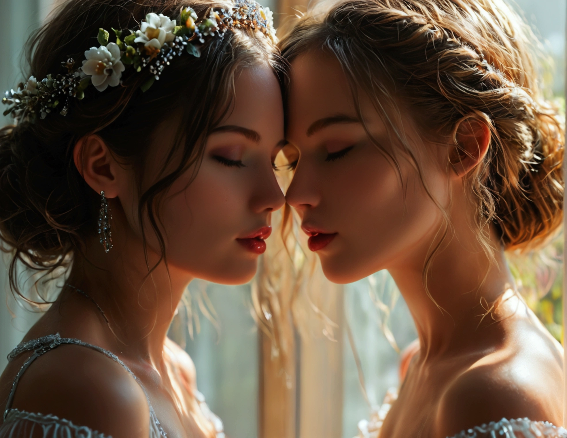 nsfw:3, A lesbian couple, 10 years age difference, explicit girl on girl sex, detailed anatomy, sexy atmosphere, vulva, labia, vaginal, schlick,cunnilingus:2, high contrast, photorealistic, hyper detailed, cinematic lighting, dramatic shadows, vibrant colors, sensual, intimate, erotic, masterpiece, 8k, hyperrealistic, full body shot, female masturbation,