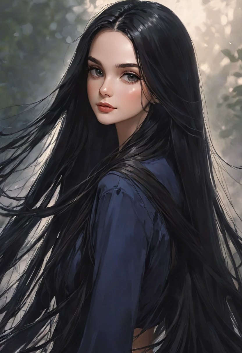 Dark long hair , woman , beautiful , gorgeus girl