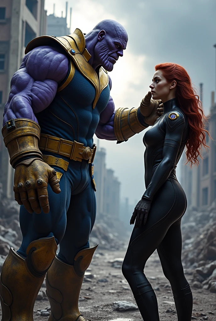 Imagina a x - 23 (laura marvel) Thanos approaches him, they talk and Thanos touches his neck