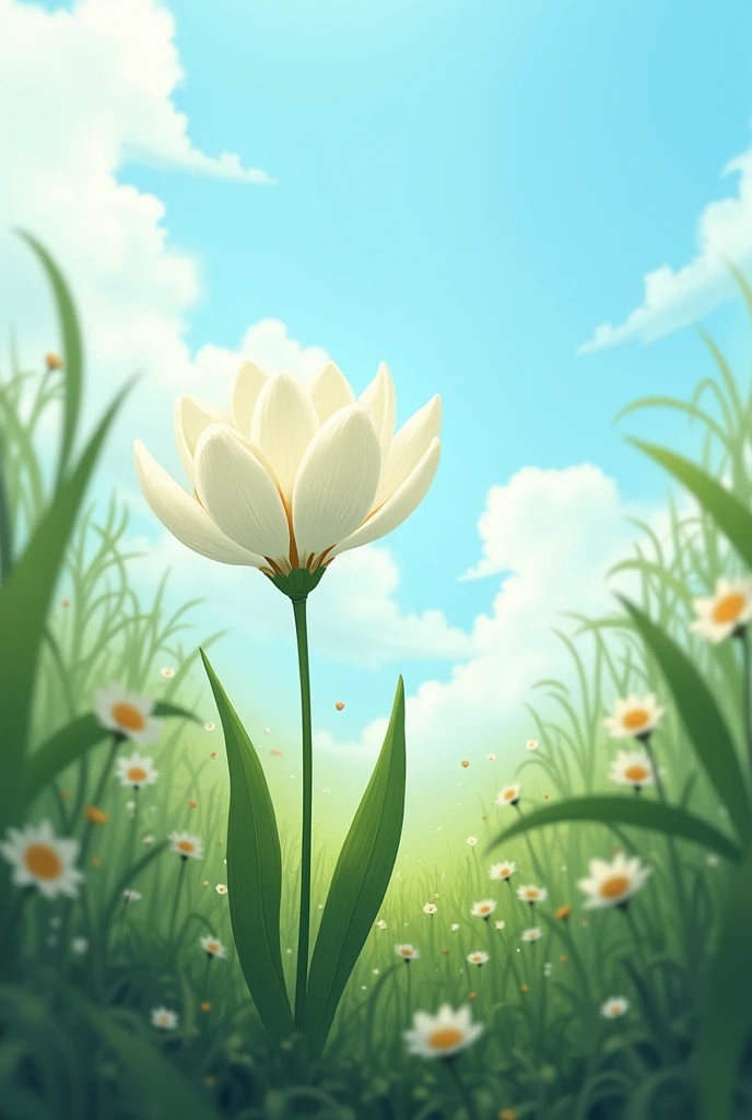 White pardo flower with natural garden and under sky