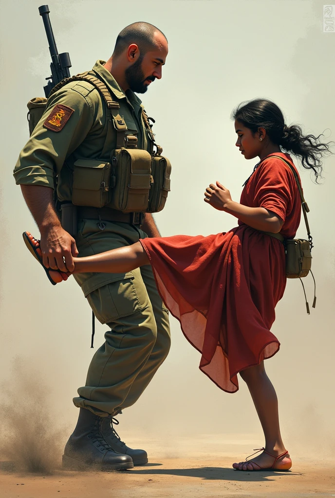 one swag Israil soldier israil flak kick tamil girl with indian flak