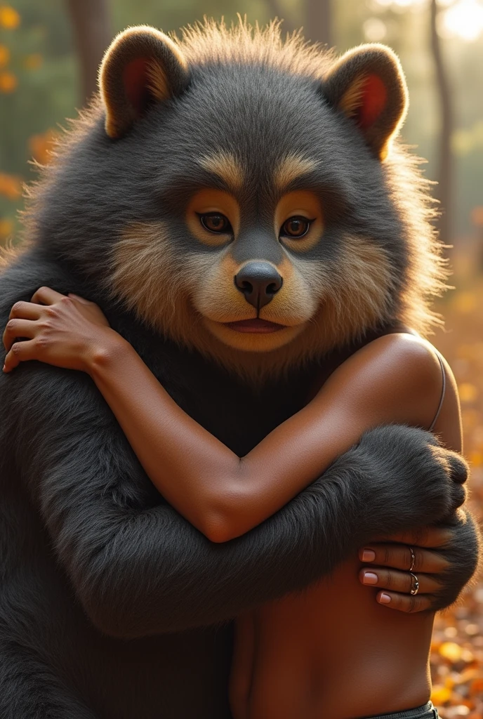 Kaa embraces Balu tightly