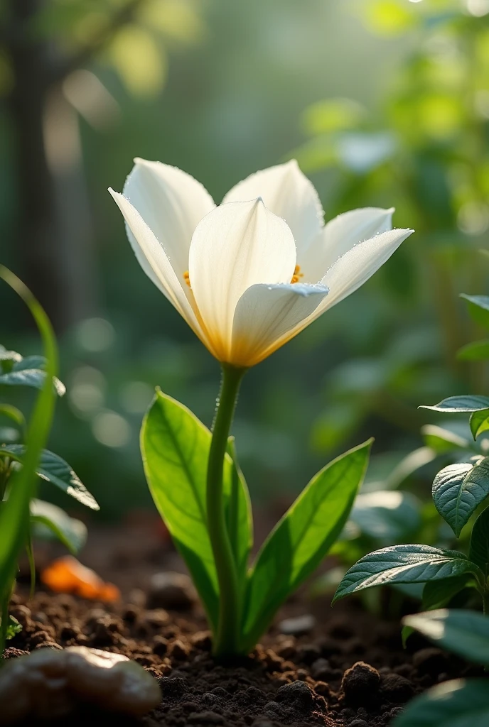 White pardo flower with natural garden 



