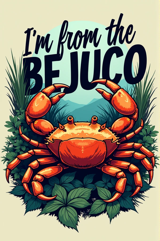 Create a t-shirt that says I&#39;m from the bejuco with a crab