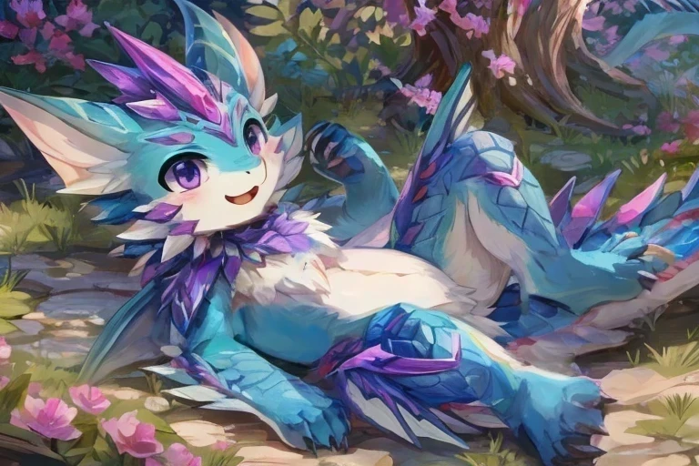 blue wyvern,cute,with little claw