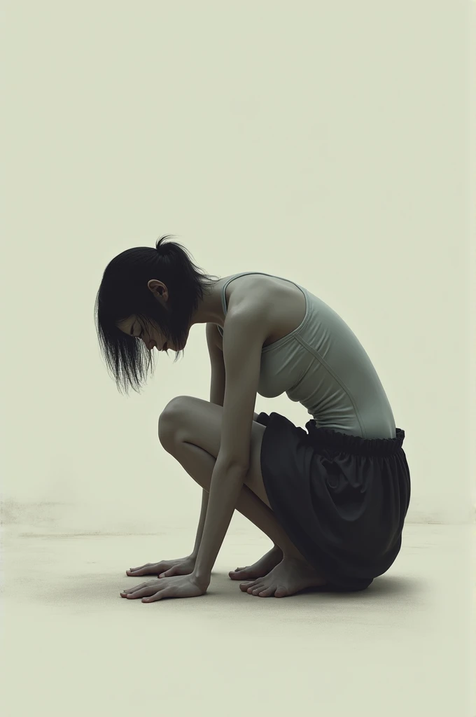 crouching woman
