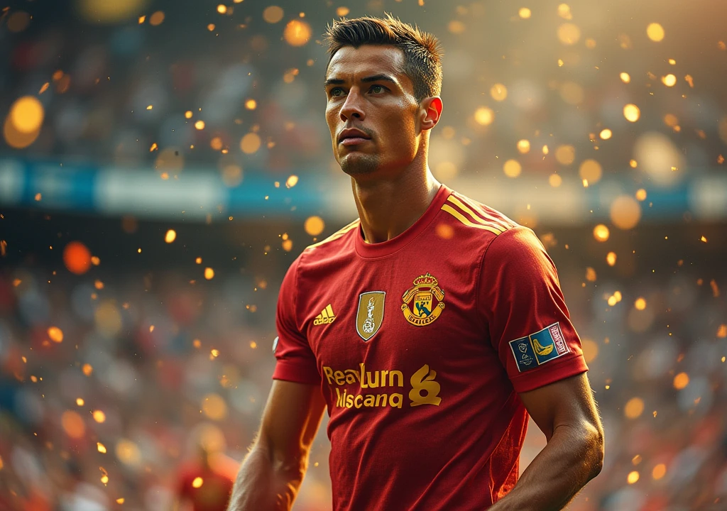 Ronaldo in gold ship

