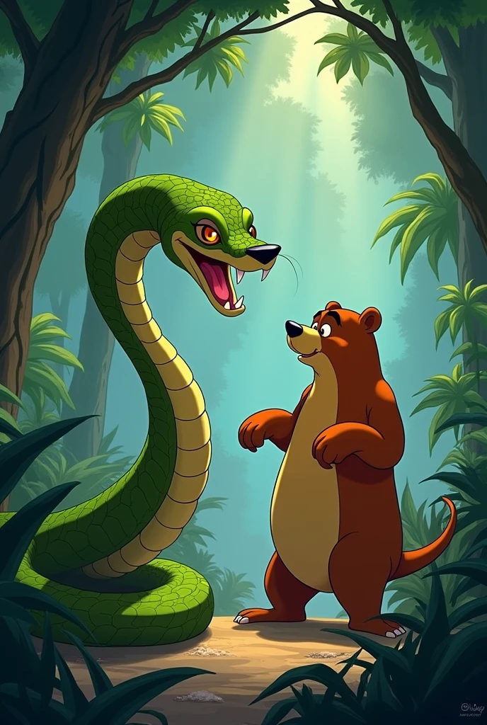 Snake Kaa fights balu cartoon