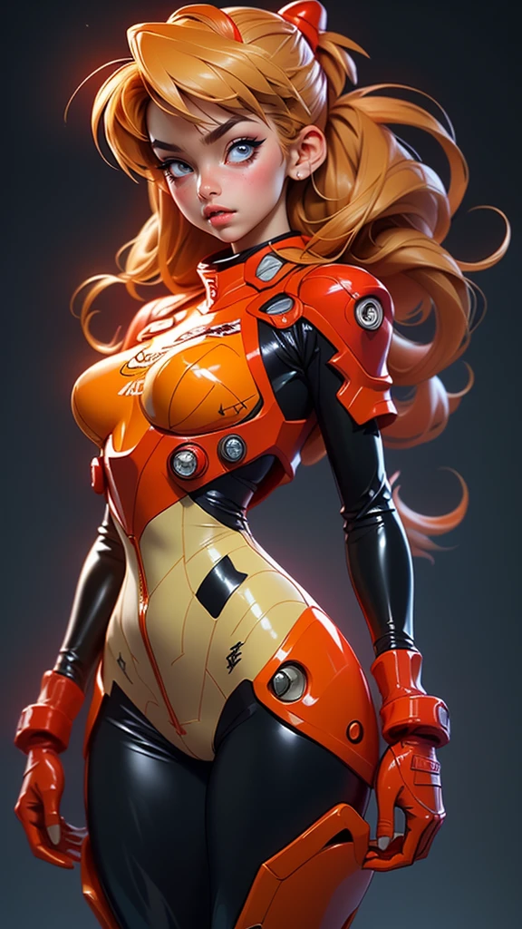 rear view, backside view,((The best quality, better resolution, Award-winning portrait, Official Art)), ((perfect masterpiece)), ((realist)) and ultra detailed photography of a nerdy cyberpunk souryuu asuka langley girl with gothic and post apocalyptic colors.. She has ((long blonde hair)), Carry a (Harajuku inspired cyberpunk tech top) and a (Harajuku inspired cyberpunk tech clothing bottom:1.2) , ((the most beautiful and sexy aesthetic)), sexy, Super huge tits hugely giant, Cleavage showing, hot,(souryuu asuka langley latex bodysuit:1.4),Detailed eyes, detailed hands,