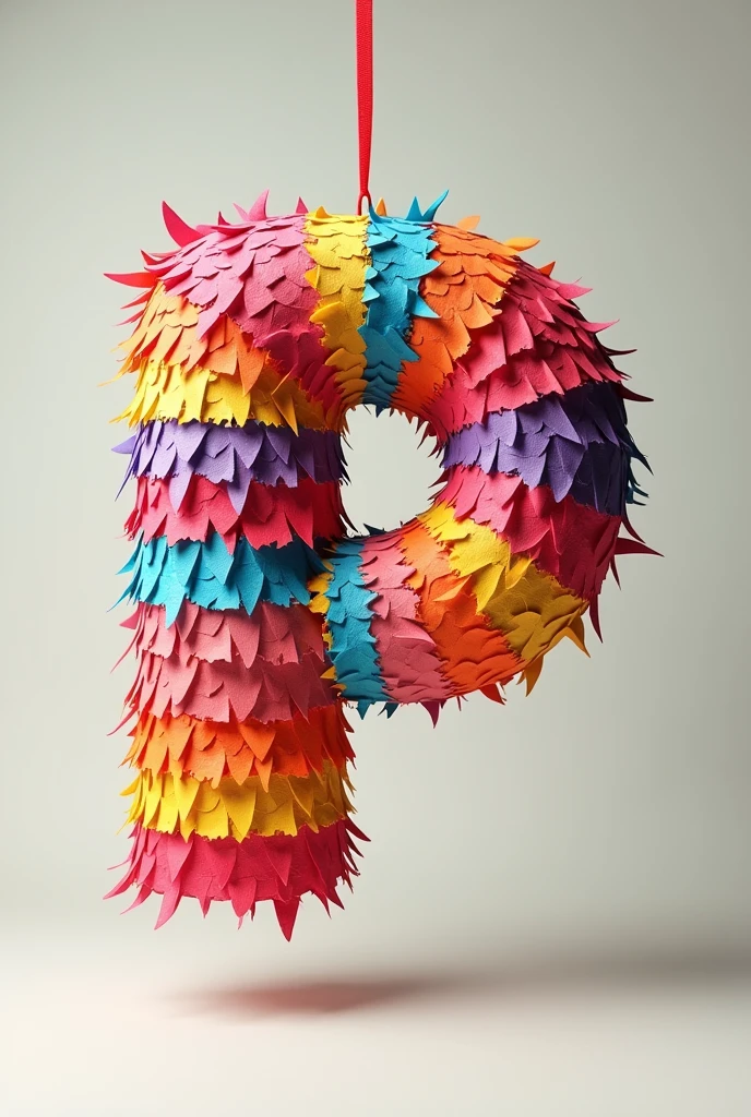 Create a 3D piñata letter P from textured paper