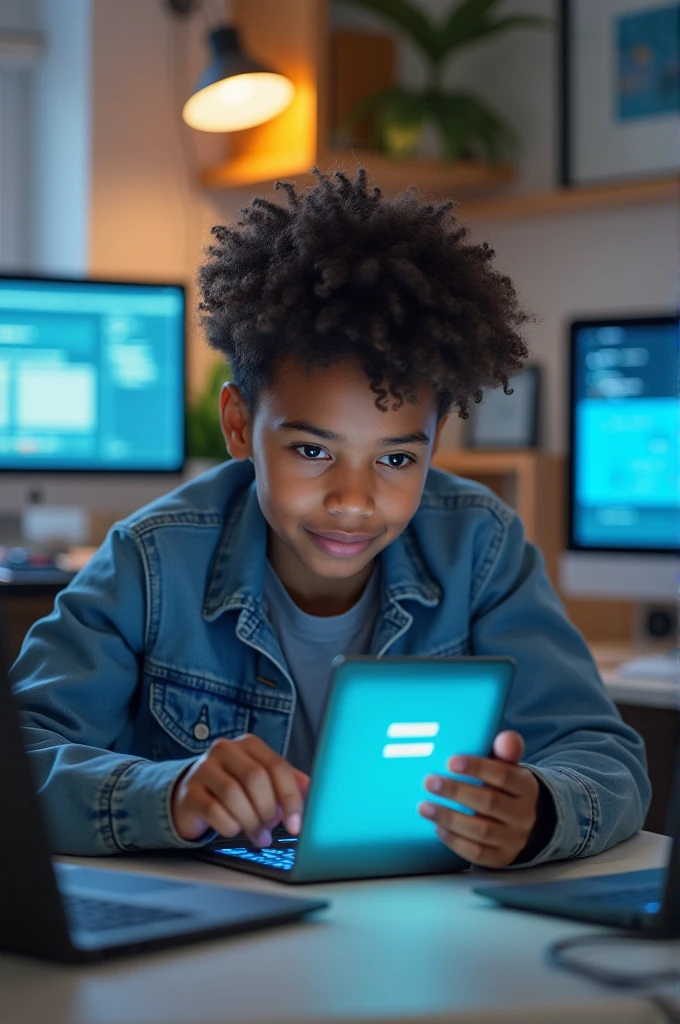 Youth using electronics for development