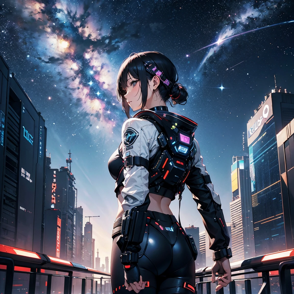 universe、Milky Way、horizon、Virtual space、electronic、cyberpunk